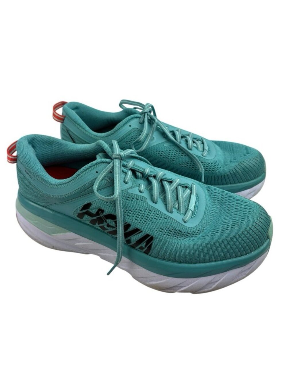 *Hoka Bondi 7 Running Sneakers Mens US 10.5 Aqua Mesh Cushioned Athletic Shoes